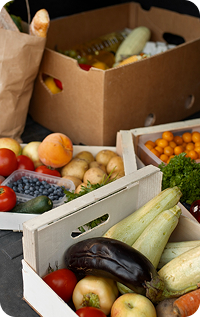 Fresh vegetables in a box